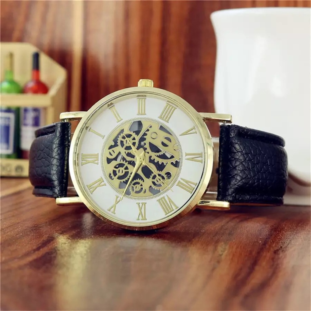 Black & Gold Roman Exposed Front Womens Watch - Picture 8 of 8